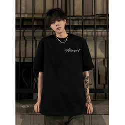 Men's Short-Sleeve T-Shirt 2025 New Summer American High Street Heavyweight Loose Fit Trendy Brand Boys' Half-Sleeve