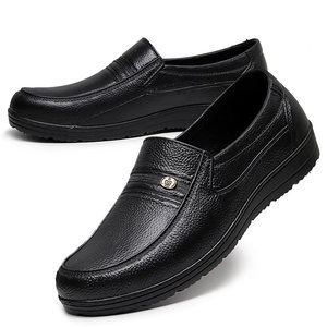 Low rains men's plastic shoe short tube non -slip thick sole kitchen chefs casual men's waterproof shoes imitation leather work