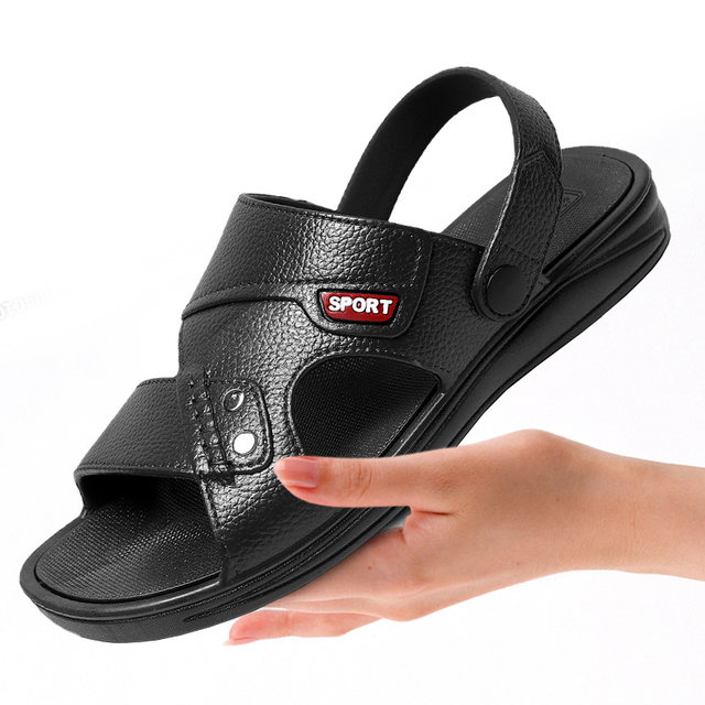 Vietnamese rubber sandals men's summer plastic sandals beach dual-use thick-soled outer wear non-slip open toe breathable middle-aged