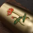 Cloisonné Đồng Thau Nguyên Chất Trà Đạo 6 Quý Ông Kung Fu Trà Bộ Bàn Trà Phụ Kiện Hoàn Chỉnh Trà Dao Kẹp Trà Bộ Bàn Chải gắp trà 