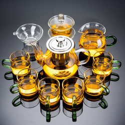 Transparent Glass Tea Set for Home Use, Kung Fu Tea Cups, Tea Pot, Tea Infuser, Office Reception, 2025 New Model