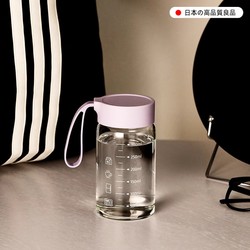 Japanese Glass Cup for Women, High Aesthetic Value, Portable Water Cup for Milk, Soy Milk, Juice, Breakfast, with Convenient Scale, High Temperature Resistant