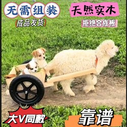 Handmade Solid Wood Lightweight Trendy Dog Cart Pet Stroller Dog Shopping Cart for Filming Videos Dog Cart for Walking Dogs