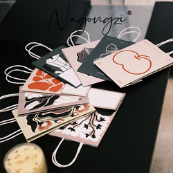 Picasso Abstract Milk Tea Coffee Baking Packaging Bag Tote Bag Dessert Kraft Paper Bag Tote Bag Waterproof Paper Bag