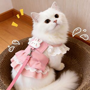 猫咪衣服春夏季薄款甜美胸背裙可牵引布偶猫银渐层宠物狗狗胸背带