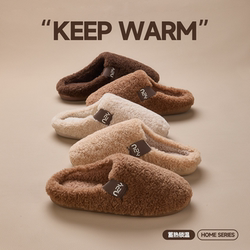 Couple's Cotton Slippers for Women, Winter Retro Indoor Non-Slip Warm Furry Slippers for Men, 2025 New Model