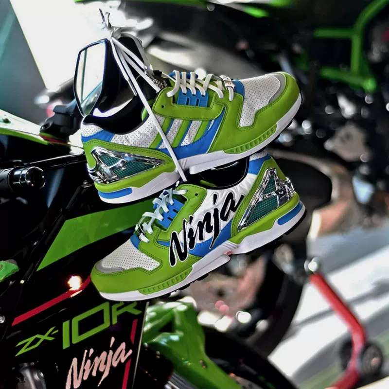 阿迪达斯adidas x Kawasaki Ninja 黑绿川崎联名款运动跑步鞋男-Taobao