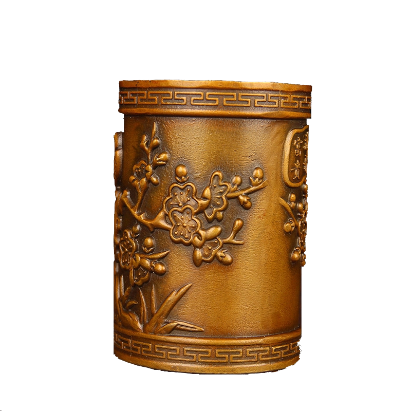 銅細工 百福筆筒 筆置 筆入 装飾品 工芸品 美術品 置物 銅細工 百福筆筒 筆置 筆入 装飾品 工芸品 美術品 置物