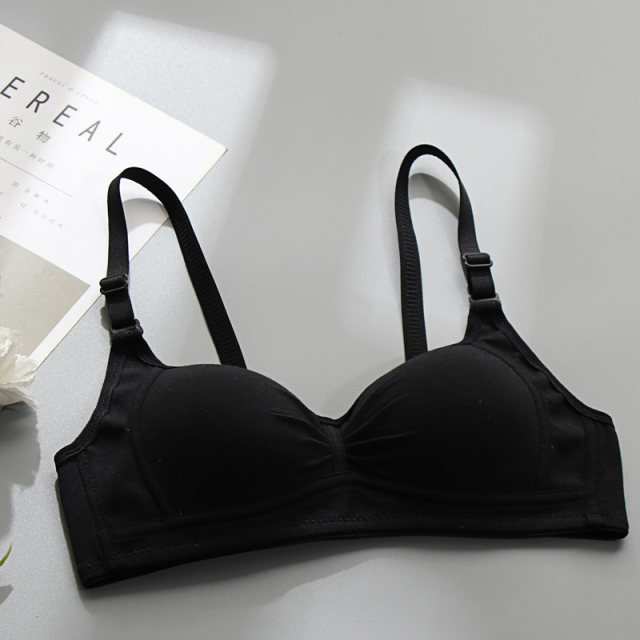 Simple bra women gathered underwear for girls with thin big breasts, small breasts without steel rings 16-18-24 years old