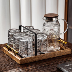 Embossed Glass Water Cup, High-End Home Hospitality Set, High-Value Tea Cup for Drinking Juice, Beer, and Coffee