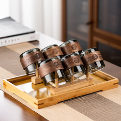 Set of 6 Small Glass Tea Cups for Home Use, High-End and Exquisite, Special for Drinking Tea, Anti-Scalding Cups with a Sense of Sophistication