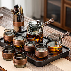 Glass Tea Set for Home Use, High-End Luxury, Office High-End Tea Brewing Pot, Special Set for Drinking Kung Fu Tea