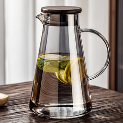 Glass Cold Water Pitcher, High Temperature Resistant, Food-Grade High Borosilicate, Large Capacity for Storing Water, Making Tea, and Mixing Juice, Suitable for Cold Water