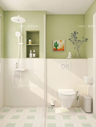 Chengdu Avocado Green Milk White Bathroom Tiles French Retro Tiles Bathroom Kitchen Wall Tiles Toilet Floor Tiles