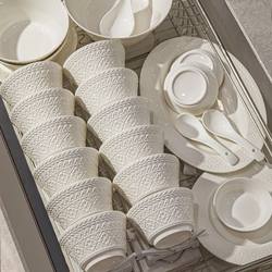 2026 New Original Bowlware Jingdezhen Underglaze Color Tableware Set Bowl and Plate Set Household White Porcelain Bone China Housewarming