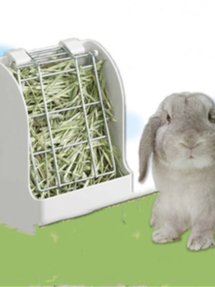 兔爸哥家日本马卡草架固定式草兔龙猫盆