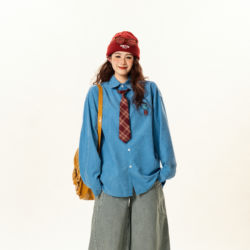 Repeatedly Asked about the American Retro Letter Embroidery Long-Sleeve Shirt for Women, Suitable for Spring and Autumn, Loose Fit, Atmospheric, Versatile, Casual Shirt