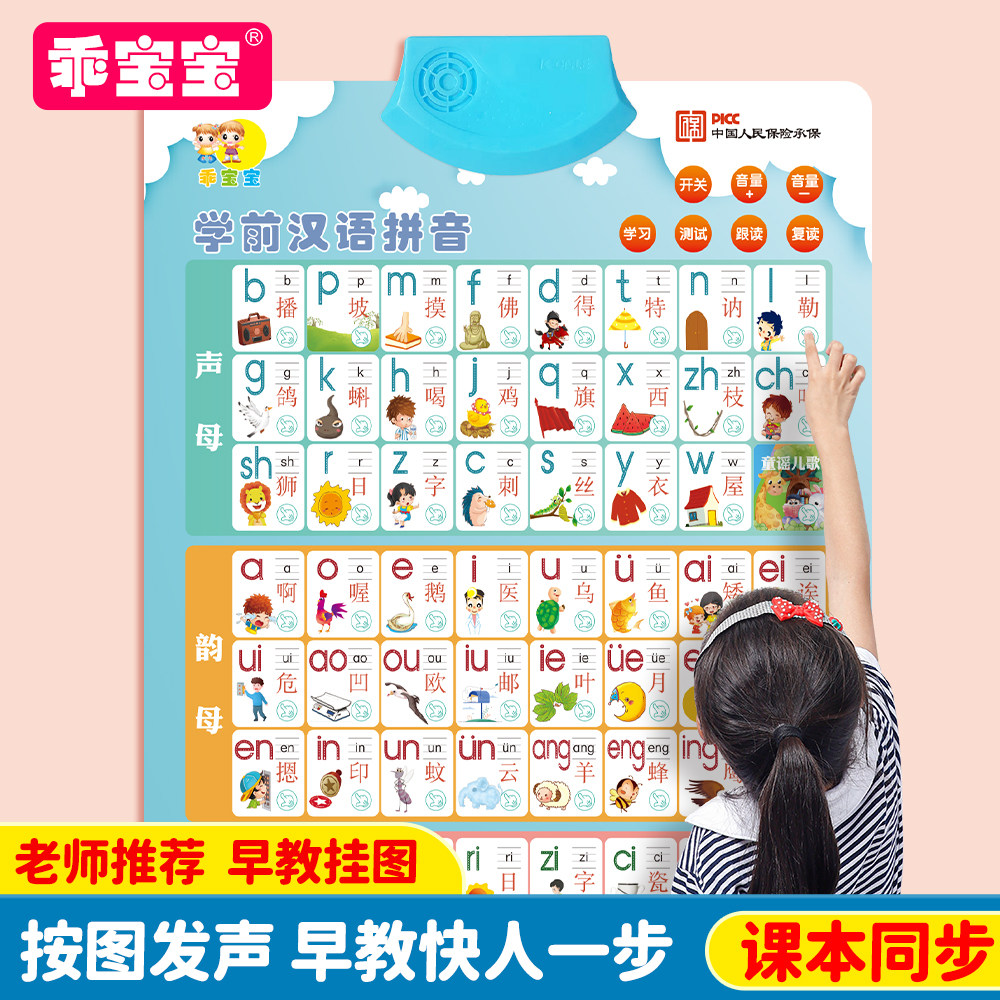 Chinese Pinyin Alphabet Wall Stickers for Learning and Education