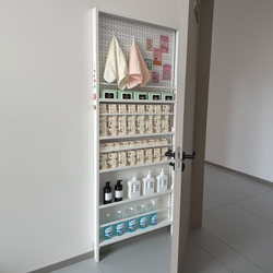 Ultra-Narrow 8cm Storage Rack for Home Bathroom, Wall-Mounted Behind the Door, Integrated Dust-Proof Storage Cabinet, Living Room Snack Storage Shelf
