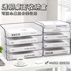 Transparent File Storage Rack Can Be Stacked, Desktop Storage Rack, Storage Box for Office Supplies, Desk Document File Rack, Multi-Layer Classification, Student Books, A4 Paper Organizer, Large Capacity, Simple Organizer Rack