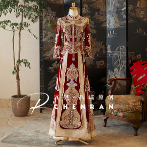 
Heavy Industry Xiuhe Wear 2025 new style of bride wedding dress Chinese wedding dress to look slim toast clothes for wedding high-end wedding dress