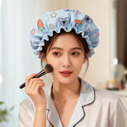 Shower Cap Waterproof Bathing Cap for Women, New Household Shower Cap, Anti-Moisture Hair Cover, Kitchen Anti-Oil Smoke Double-Layer