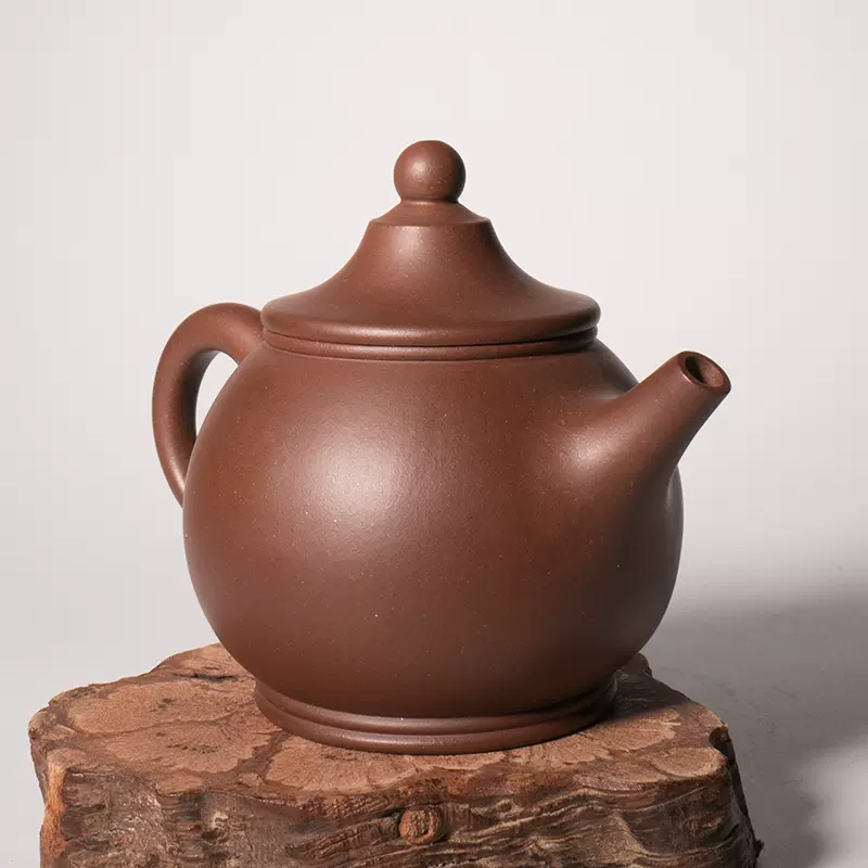 中国古美術・原礦底槽清・乐陶居製陶・西施（高温窑变）紫砂壺・紫泥急須・茶壺・賞物 宜兴紫砂壶原矿高温窑变老紫泥禅心美人肩壶320毫升7孔内壁章茶壶