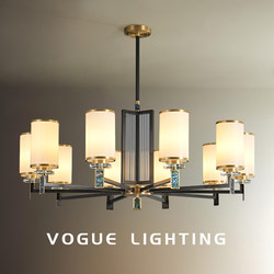 【Ji Lan】New Chinese-Style Chandelier, All-Copper Living Room Lamp, Villa Lobby Dining Room Lamp, Modern Light Luxury Chinese-Style Lighting Fixtures