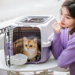 Cat Travel Carrier, Pet Transport Box, Portable Handheld Cat Cage, Cat Bag, Dog Car Transport Box Supplies