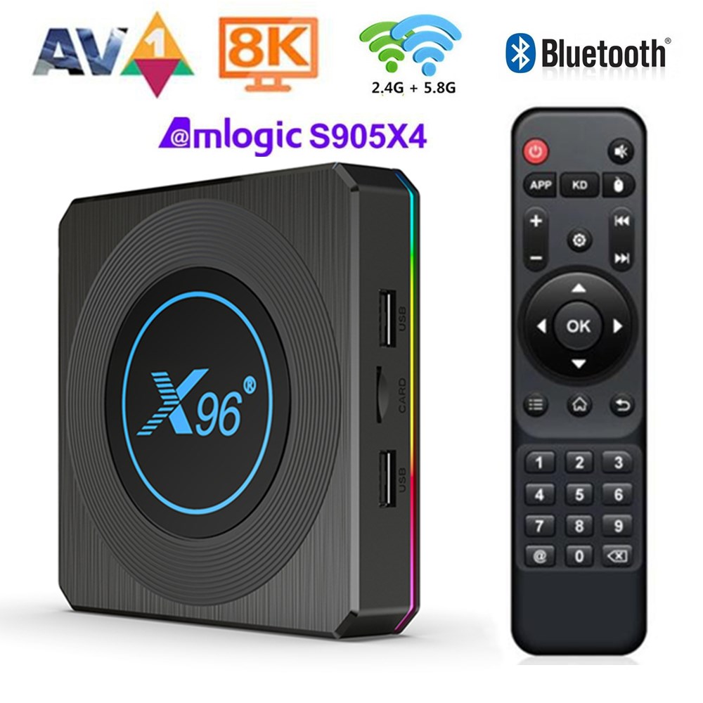 X96X4 ⺻ ȵ̵ 11  ڽ AMLOGIC S905X4 Ʈũ HD ÷̾ TVBOX  WIFI-