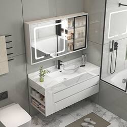 Bathroom Cabinet Combination Slate Seamless Ceramic Integrated Basin Bathroom Side Cabinet Washbasin Washbasin Cabinet