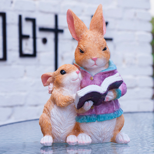 Cute Rabbit Villa Courtyard Garden Decoration Ornament Outdoor Cartoon ...