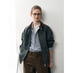 
WHIMIN strong twisted cotton retro washed Harrington jacket for daily autumn and winter commuting short jacket for men and women