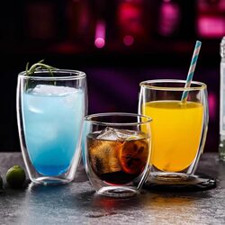 Double-Layer Insulated Transparent Glass Water Cup, Creative Heat-Resistant Flower Tea Cup, Insulated Cup for Cold Drinks, Milk, Juice, Coffee Cup