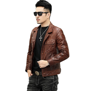 
2025 New Oil Waxed Leather Motorcycle Genuine Leather Jacket Men's Cowhide Leather Jacket Handsome Retro Lapel Jacket 08-85A