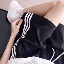 Women's Summer Thin Sports Shorts 2026 New Korean Style Mid-Length Pants Pure Cotton Loose Straight Casual Wide-Leg Five-Point Pants