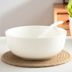 Jingdezhen Pure White Bone China Large Noodle Bowl Household Soup Bowl Ceramic Large Bowl Snail Noodle Bowl Instant Noodle Bowl Ramen Bowl