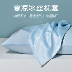 Summer Pillowcase 48cmx74cm Ice Silk Pillowcase Pair Pack Household Single Adult Pillow Core Cover Towel Cool Pillowcase 2