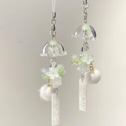 Jasmine Wind Chime Pendant ins High-Quality Phone Chain Bag Charm Keychain Lanyard Couple Best Friend Gift