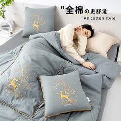 All-Cotton Pillow Quilt Dual-Use 2025 New Model Four-Season Office Nap Air-Conditioning Quilt Car Pillow Quilt Two-In-One