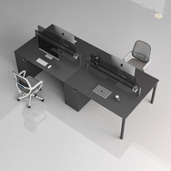 Jiao Q8 Office Desk and Chair Combination Office Staff Desk Simple Modern 4-Person Card Slot Table