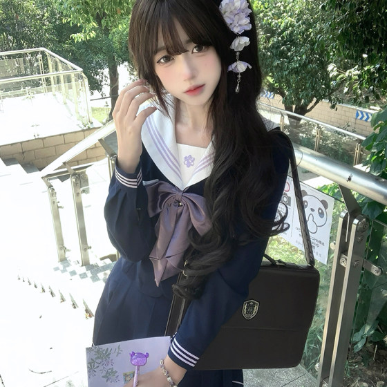 
[Redbud] Shanchuan Club original jk sailor suit purple suit genuine waist Japanese college style uniform