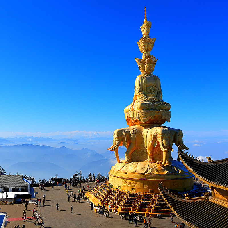 四川成都到峨眉山一日游纯玩乐山大佛黄龙溪古镇金顶跟团游旅游