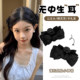 Black small bow princess hair clip side bangs headdress 2024 new high-end internet celebrity small grab clip