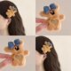 
Plush bear Korean style cute bow hairpin 2025 autumn and winter new style bangs broken hair duckbill clip bb clip headwear