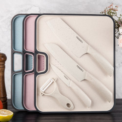Cutting Board and Knife Two-In-One Set for Home Kitchen, Fruit Knife, Chopping Board Set, Double-Sided Cutting Board, Baby Food Fruit Chopping Board