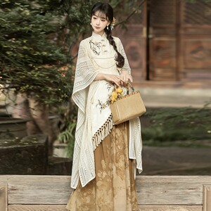 
Designer's gift original Wutong Qianqiu Hanfu Chinese style modified new Chinese shawl top skirt suit