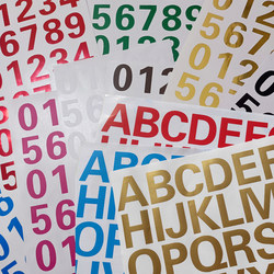 0-9 Number Stickers Black, White, Red, Gold 3cm 5cm 26 English Alphabet Wall Stickers Waterproof Serial Number Coding Stickers