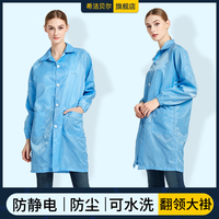 Anti-Static Gown | Electronics & Food Factory Protective Clothing | Dust-Free Striped Blue Overalls & Dust-Proof White Gown