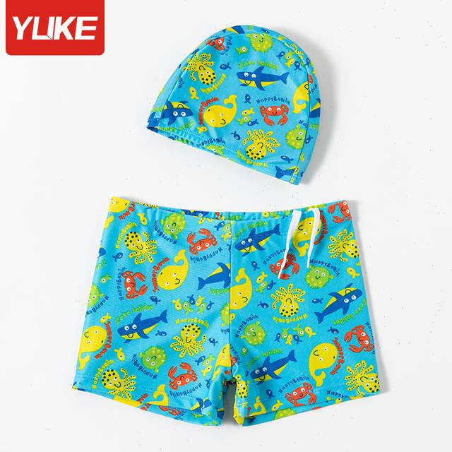Boys manufacturer direct sales hot spring swimming trunks swimming trunk cartoon boy beach children baby flat corner cute